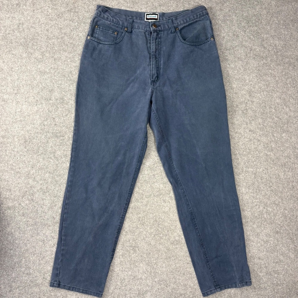 Vintage Weekends Mens 36x32 Faded Navy Blue Denim Straight Leg Pants Cotton